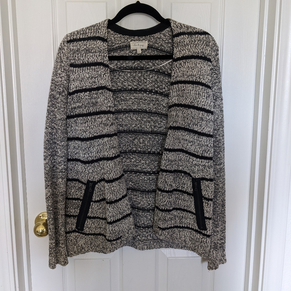 Lou & Grey Open Front Striped Cardigan - Size S